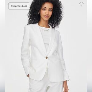 J. Crew Linen cotton Blend One Button Blazer in White Size 2 Petite NEW